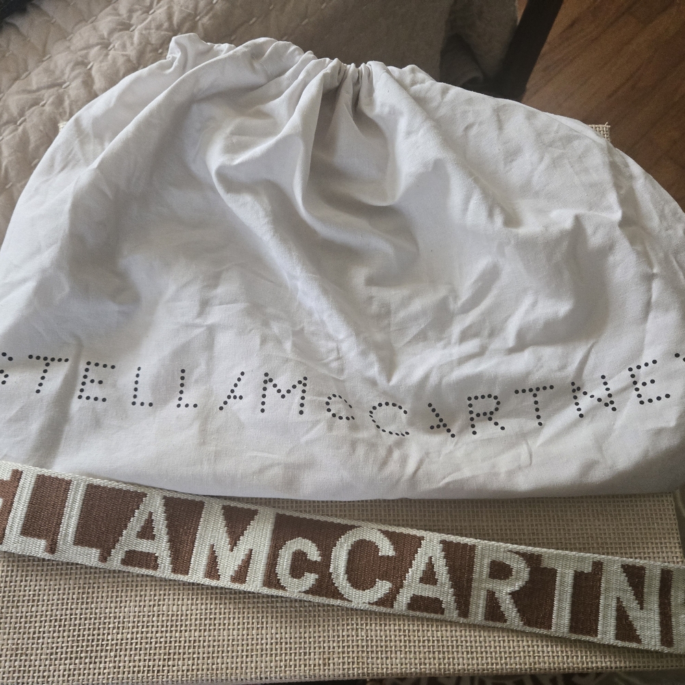 Stella McCartney Tan Shoulder Bag with Logo Strap - Picture 9 of 11